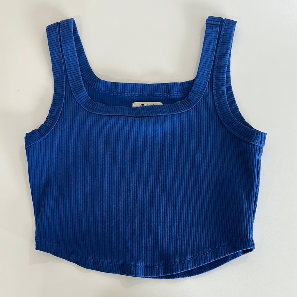 Madewell Royal Blue Ribbed Tank Top
